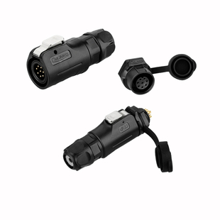 凌科电气LP12航空插头2 3 4 5 7 8芯螺纹面板安装防水连接器ip68