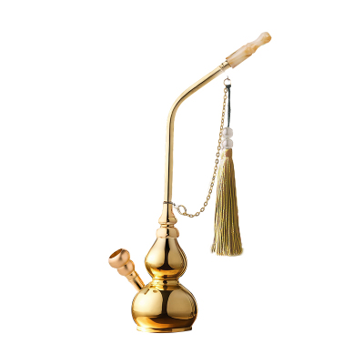 彩歌正品黄铜葫芦水烟壶烟斗