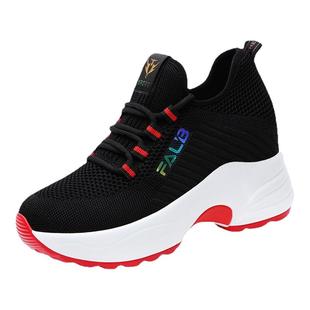 飞织布内增高老爹鞋女2026春秋季新爆款厚底网面旅游休闲运动鞋女