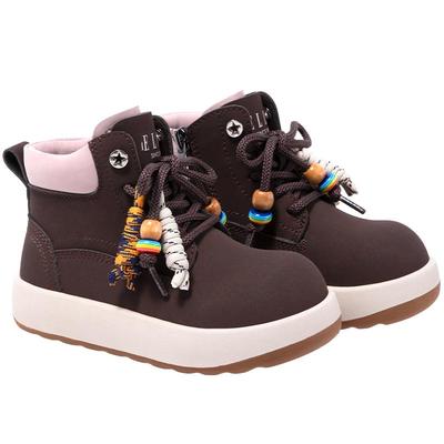 ELLEkids秋冬女童洋气加绒马丁靴