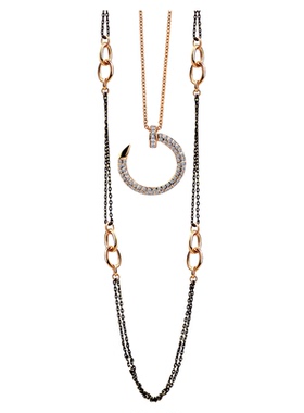 JAY链条双层毛衣链挂绳吊坠