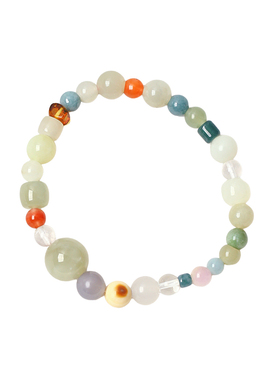 工厂福利 天然和田玉水晶原创搭配款手链 女款玉石手串饰品礼物