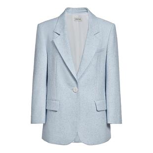 FIVE PLUS小香风千金感西装领外套女高智通勤西服宽松中长款上衣