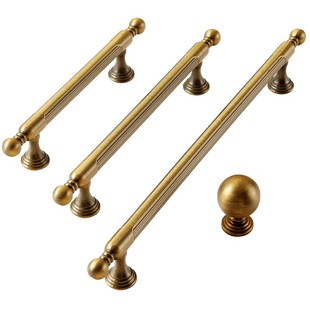 古铜色锌合金拉手美式复古门把手法式轻奢橱子抽屉中古风柜门拉手