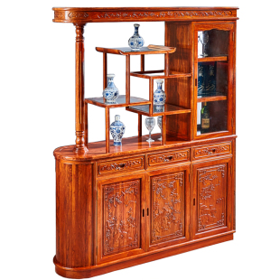 刺猬紫檀红木隔断柜客厅门厅屏风玄关柜新中式花梨木酒柜实木靠墙