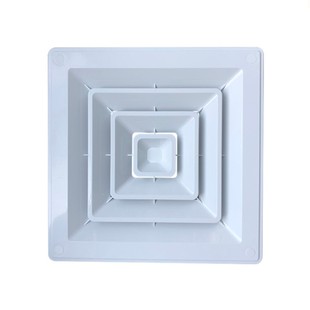 特白色ABS加厚方形散流器出风口中央空调四面散 出风百叶防结露