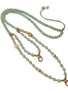 双层双挂佛牌唐卡吊坠挂链玉石链