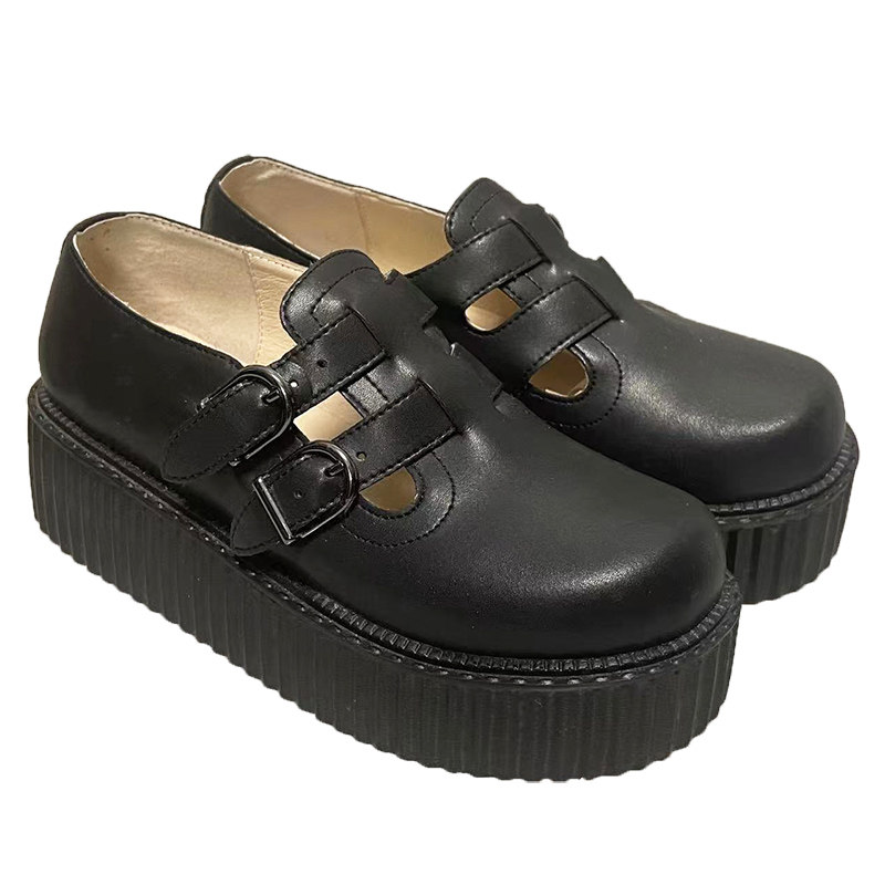 时光里的店原宿松糕鞋森系圆头复古娃娃鞋厚底小皮鞋Lolita单鞋子