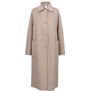 HONRN/红人中长款桑蚕丝真丝羊毛呢子大衣外套女秋冬HI59OD760