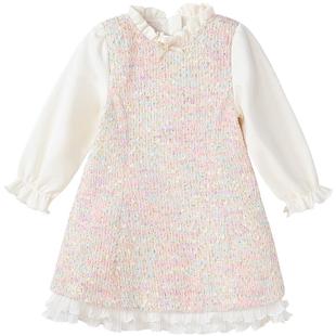 笛莎官方旗舰童装女童连衣裙春秋季新款女孩宝宝儿童小香风公主裙