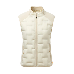 ellesse小贝壳25冬季新品白鹅绒轻盈保暖背心立领修身羽绒马甲女