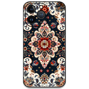 中国传统民族风波斯波西米亚地毯纹样花纹好看的手机壳适用于苹果华为一加小米OPPO荣耀IQOO浮雕工艺支持定制