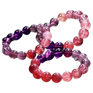 中隆珠宝收藏级黑加仑超七手链黄超金草莓黑红烟花超骨干水晶手串