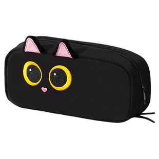 黑色小猫大容量笔袋初中女生文具笔盒男孩2025新款文具袋女孩文具盒小学生用铅笔袋可爱猫咪高颜值文具收纳盒