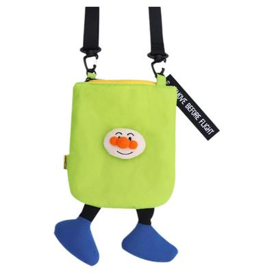 三色补丁斜挎包卡通小包包