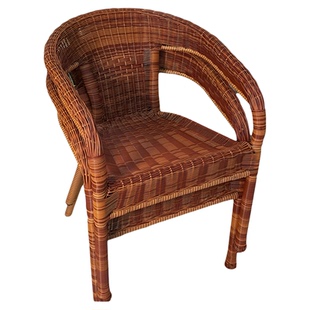 老式藤椅室内扶手椅家用休闲藤条靠背椅老年座椅防晒休闲舒适藤编