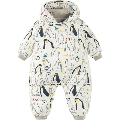 【三防】迷你巴拉巴拉鹅绒羽绒服连体衣新品爬服外出婴儿衣服加厚