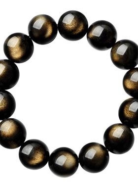 宏杰黑曜石金曜石手链