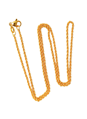 沙金麻花百搭款项链保色男女款简约时尚金色款素链拧丝麻花项链绳