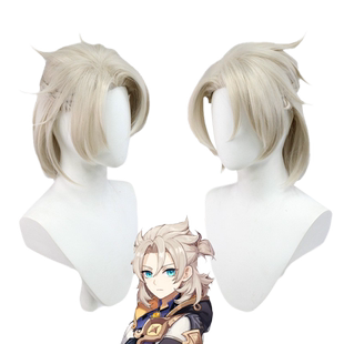 猫老师动漫原蒙德西风骑士团神调查队长阿贝多cosplay游戏假发毛