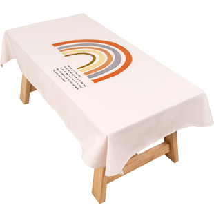 北欧ins风小清新防水桌布正方形圆形方桌圆桌盖布棉麻茶几餐桌布