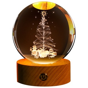 创意发光水晶球小夜灯实用礼物桌面小摆件生日礼物女生圣诞节礼物