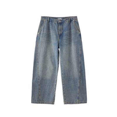 BUTTBILL复古通勤做旧丹宁牛仔裤