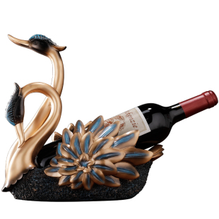 红酒架摆件天鹅客厅餐边柜轻奢高档大气酒柜装饰品乔迁礼物红酒托