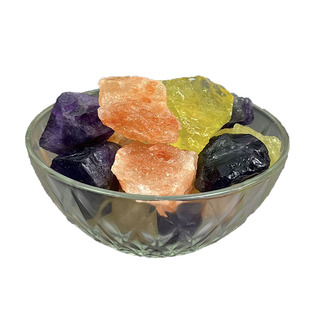 天然粗盐净宅碗容器招财黄水晶原石聚宝盆消净化磁场消磁石紫水晶