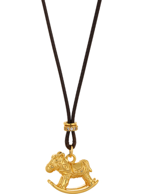 本命年沙金小马长项链高级感轻奢