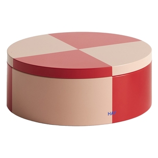 sort丹麦HAY几何拼色金属收纳盒储物盒北欧糖果罐子Tin Container