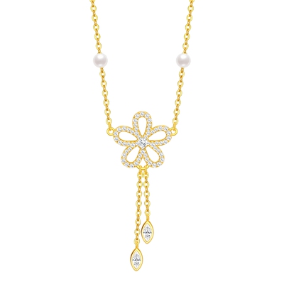 潮宏基小确幸s925银仿珍珠项链