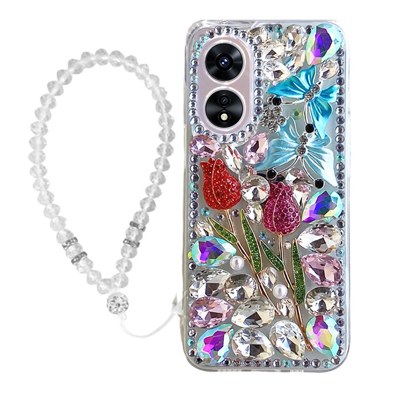 适用于oppoA97手机壳A58X玫瑰满钻A97闪钻A1Pro女A96潮A95粉钻Reno9Pro白钻A55钻A57全包A94镶钻A52A/53/Ace