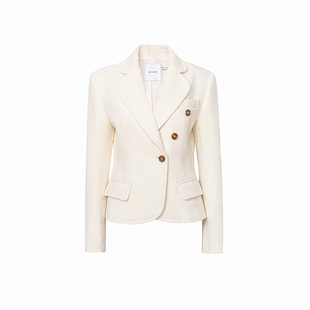 TOP家 优雅静奢 法式复古老钱高质简约收腰圆角领西装外套