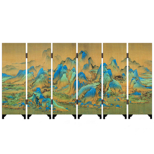 桌面小屏风摆件漆器北京纪念礼品送老外中国故宫特色千里江山图