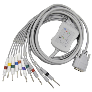 心电图机十二导联线适用各于品牌吸球夹子肢体夹兼容配件通用扣式