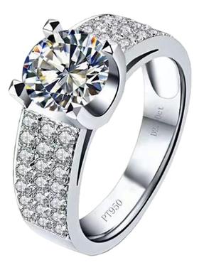 莫桑石霸气牛头款四爪男戒