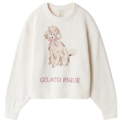 gelato pique25秋冬新品女睡衣半边绒贵宾犬小狗套头衫PWNT255084