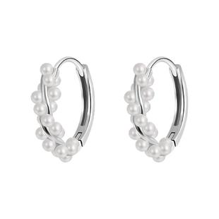 925纯银针缠绕珍珠耳环女小众高级耳圈养耳洞耳钉2026年新款耳饰