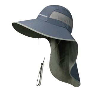 大头围渔夫帽夏季男士防晒帽子钓鱼大檐太阳帽户外登山透气遮阳帽