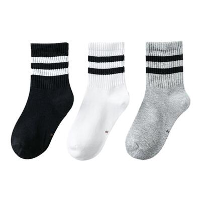 圣恩贝简约学生袜春秋二杠中筒袜