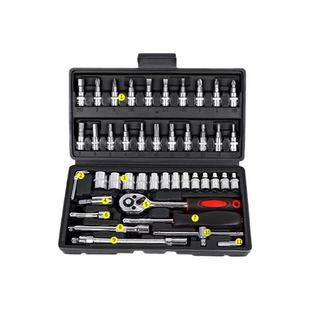 新款46件套筒扳手工具箱汽修组扳子小飞棘轮扳手套装家用维修工具