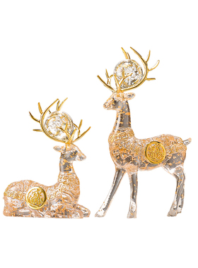 鹿摆件轻奢高档客厅酒柜高级感电视柜办公室装饰品创意家居仿水晶