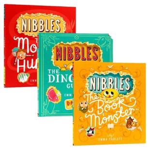 Nibbles 小怪兽嘎吱 英文原版绘本系列 The Book Monster 啃书小黄怪尼宝寻兽师恐龙世界 洞洞书 趣味启蒙故事图画书 Emma Yarlett