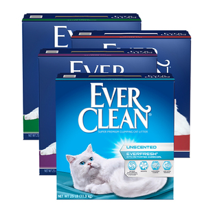 Everclean铂钻猫砂25磅蓝标抑菌除臭低尘吸水低敏猫沙蓝钻膨润土