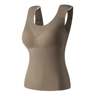 隐形垫肩保暖背心女免穿文胸秋冬新款山羊绒锁温可外穿打底衫内衣