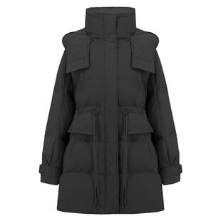 鸭鸭羽绒女2022年新款中长款连帽收腰韩版冬季显瘦时尚外套潮SX