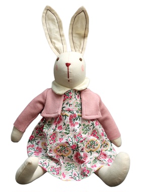 卡通布艺碎花裙兔子公仔布偶娃娃