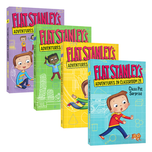 Flat Stanley's Adventures In Classroom 2E 纸片人斯坦利教室历险记4册 扁平男孩 初级章节桥梁小说儿童课外阅读 英文原版进口