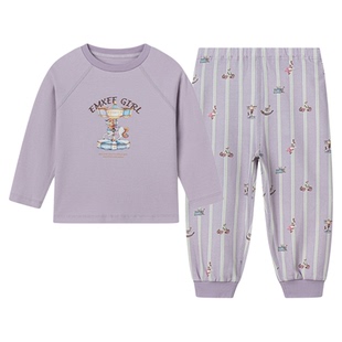 嫚熙2026年新款儿童家居服火山小磨毛宝宝秋冬睡衣分体保暖衣套装